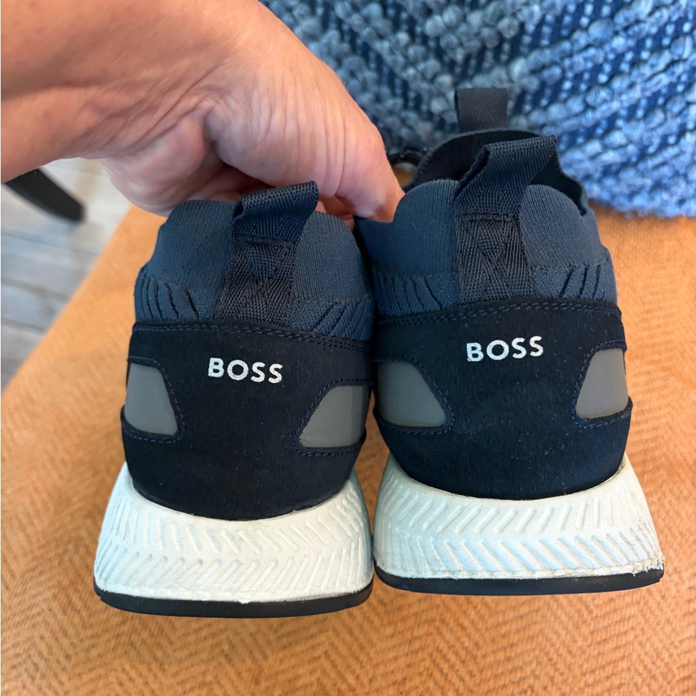 Hugo BOSS Titanium Running Trainers Navy Blue mens 13 46 - Picture 3 of 6